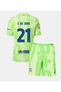 Fotbalové Dres Barcelona Frenkie de Jong #21 Dětské Třetí Oblečení 2024-25 Krátký Rukáv (+ trenýrky)